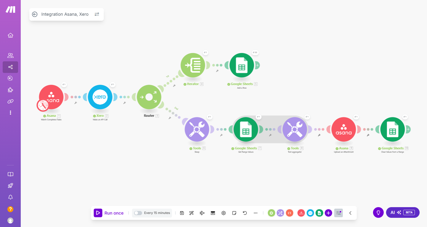 Export Account Transactions from Xero  Upload CSV to Asana